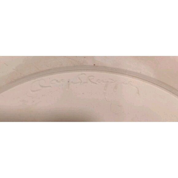 Studio Art Pottery Platter / Bowl Swirls Solid Dark Green/Black? 13x13x2" Signed - Picture 16 of 16